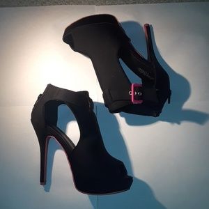 Beautiful Black Buckled Barely Booties